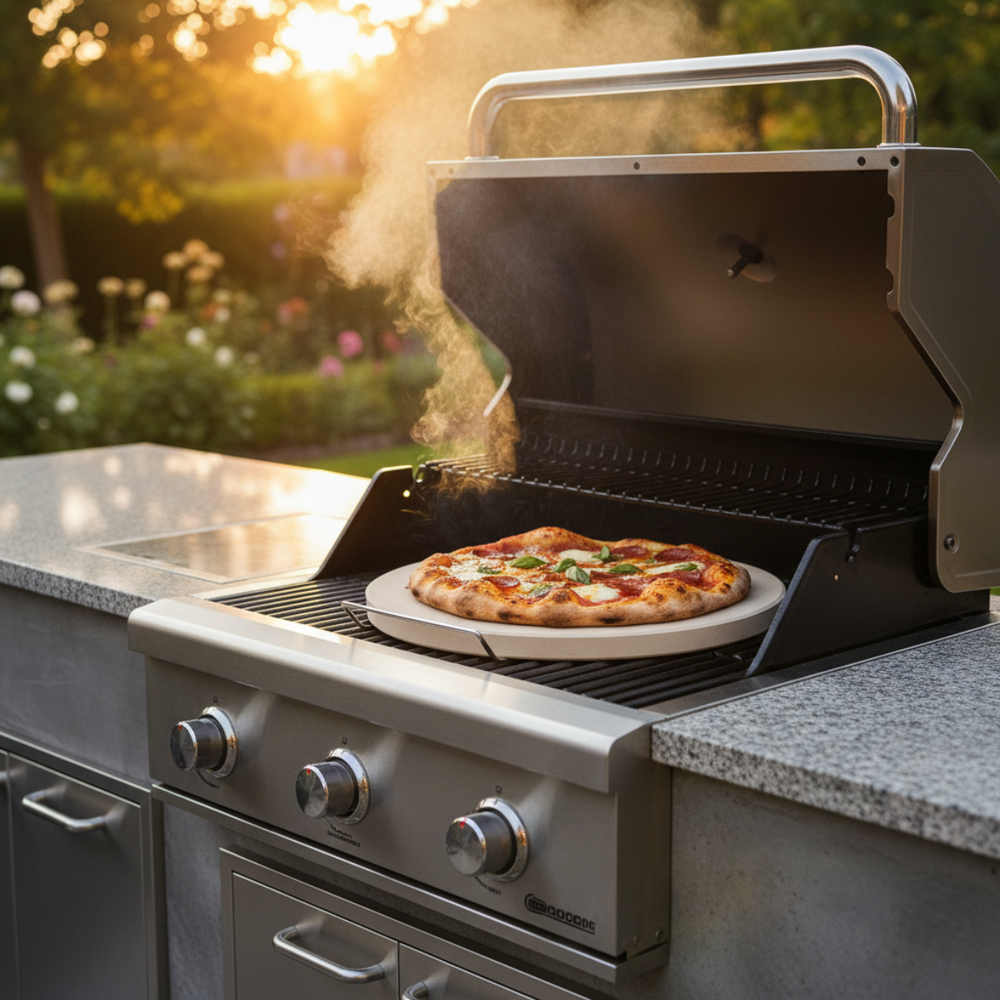 Cookinglife Grill Pizzasteen met houder ø 38 cm