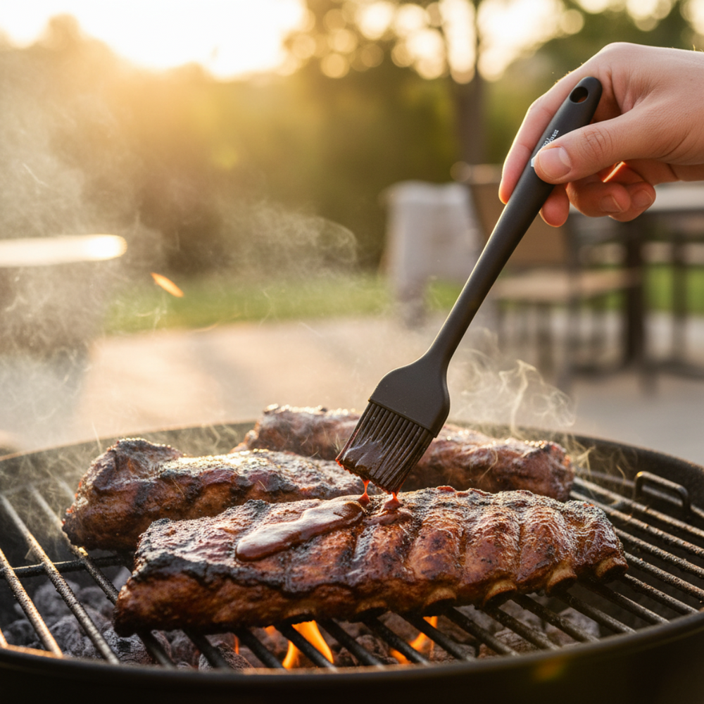 Grill Fanatics BBQ Kwasten / Bakkwasten - Siliconen - 2 stuks - 21 & 25 cm