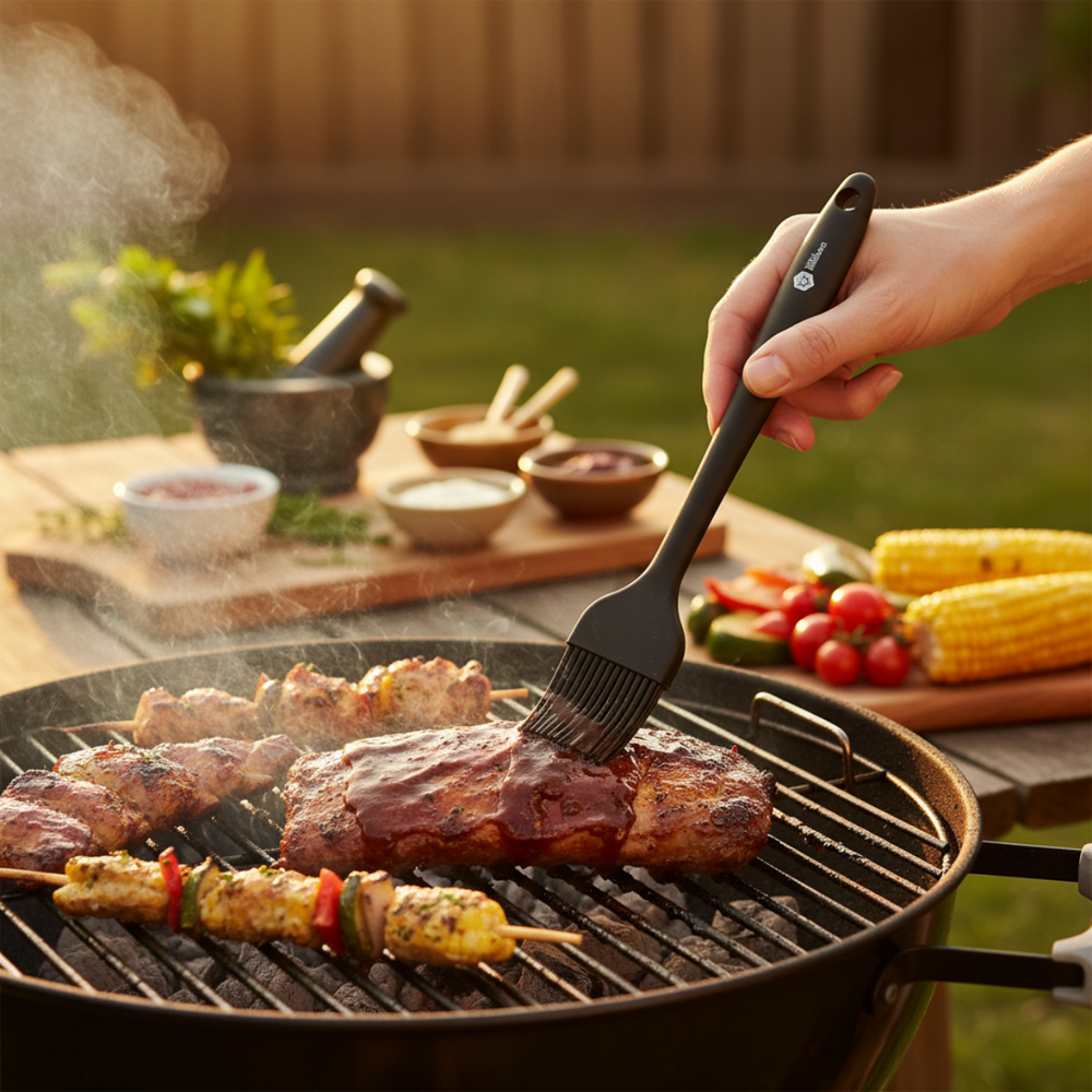 Grill Fanatics BBQ Kwasten / Bakkwasten - Siliconen - 2 stuks - 21 & 25 cm