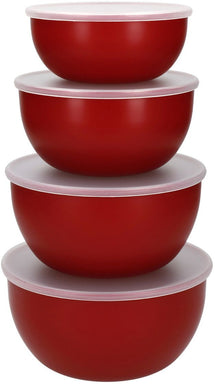 KitchenAid Bol à mélanger Core Imperial Rouge - avec couvercles - 4 Pièces