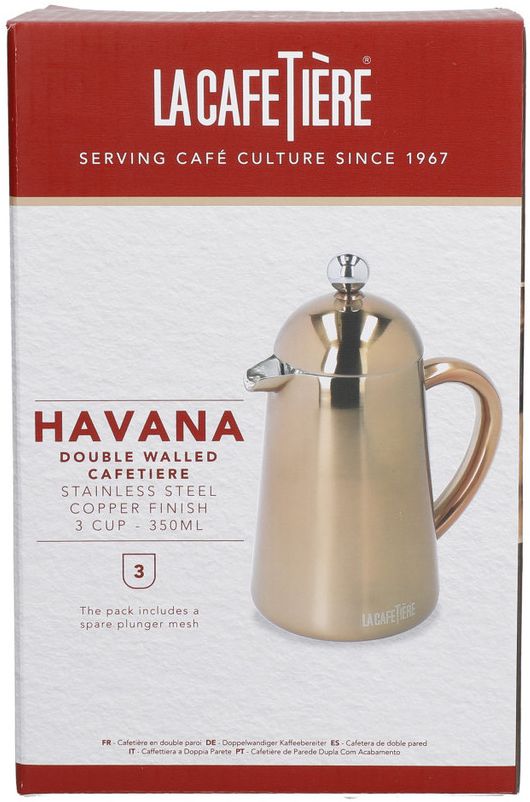 La Cafetière Cafetiere Havana en acier inoxydable / cuivre - Double paroi - 350 ml / 2 tasses