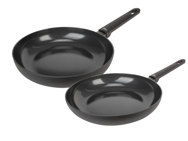 Cookinglife Koekenpannenset Black Cera - ø 24 & 28 cm - keramische anti-aanbaklaag - geschikt voor alle warmtebronnen