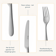 Sola Bestekset Nordica MAT - 18/10 RVS - 24 delig / 6 personen