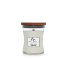 WoodWick Geurkaars Mini Smoked Jasmine - 8 cm / ø 7 cm - Geurkaars in Glas - Houten Lont