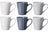 Cookinglife Mokken Siaki - Wit / Blauw / Grijs 350 ml - Porselein - 6 stuks