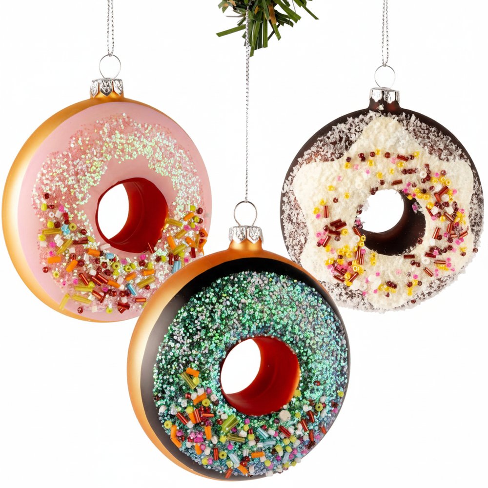 Nordic Light Kerstballenset - Donuts - 3 Stuks
