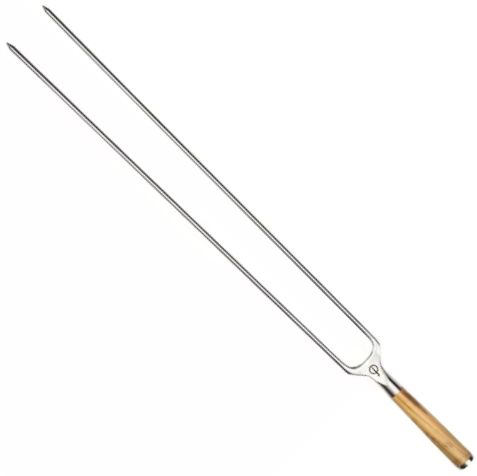 Brochette de fourchette de barbecue forgée / brochette Churrasco - Bois d'olivier / Acier - 50 cm