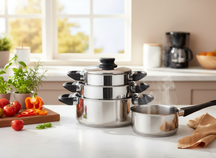 Cookinglife Pannenset RVS / Zwart 4-Delig