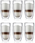 Bodum Dubbelwandige latte macchiato glazen Pavina - gepatenteerd ventiel - 450 ml - 6 stuks