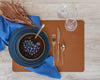 Jay Hill Placemats - Vegan leer - Cognac / Zwart - dubbelzijdig - 46 x 33 cm - 6 Stuks