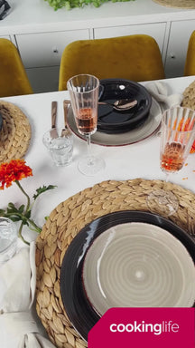 Cookinglife Serviesset Delice Grijs 18-delig / 6 personen - 6 dinerborden, 6 diepe borden en 6 ontbijtborden