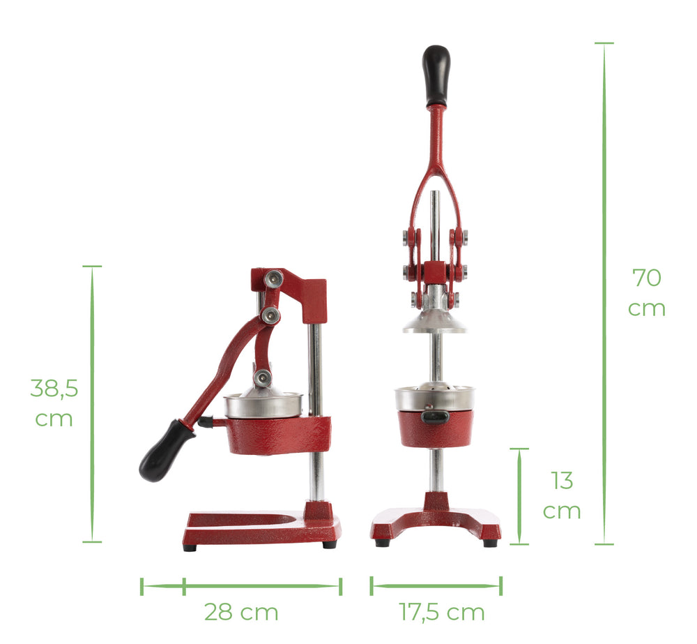 Sareva Citruspers - Gietijzer - Hevelmodel - Rood