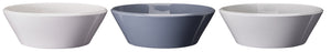 Cookinglife Saladeschalen Siaki - Wit / Blauw / Grijs ø 25 cm - Porselein - 3 stuks
