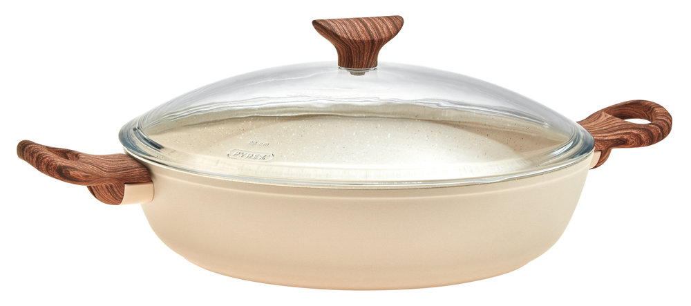 Sambonet Casserole Rock 'n' Rose - Crème - ø 28 cm / 3,6 litres - revêtement antiadhésif standard