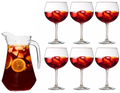 Sangriaset Karaf 1.6 Liter + Sangria Glazen 700 ml - 6 Stuks
