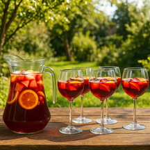 Sangriaset Karaf 1.6 Liter + Sangria Glazen 700 ml - 6 Stuks