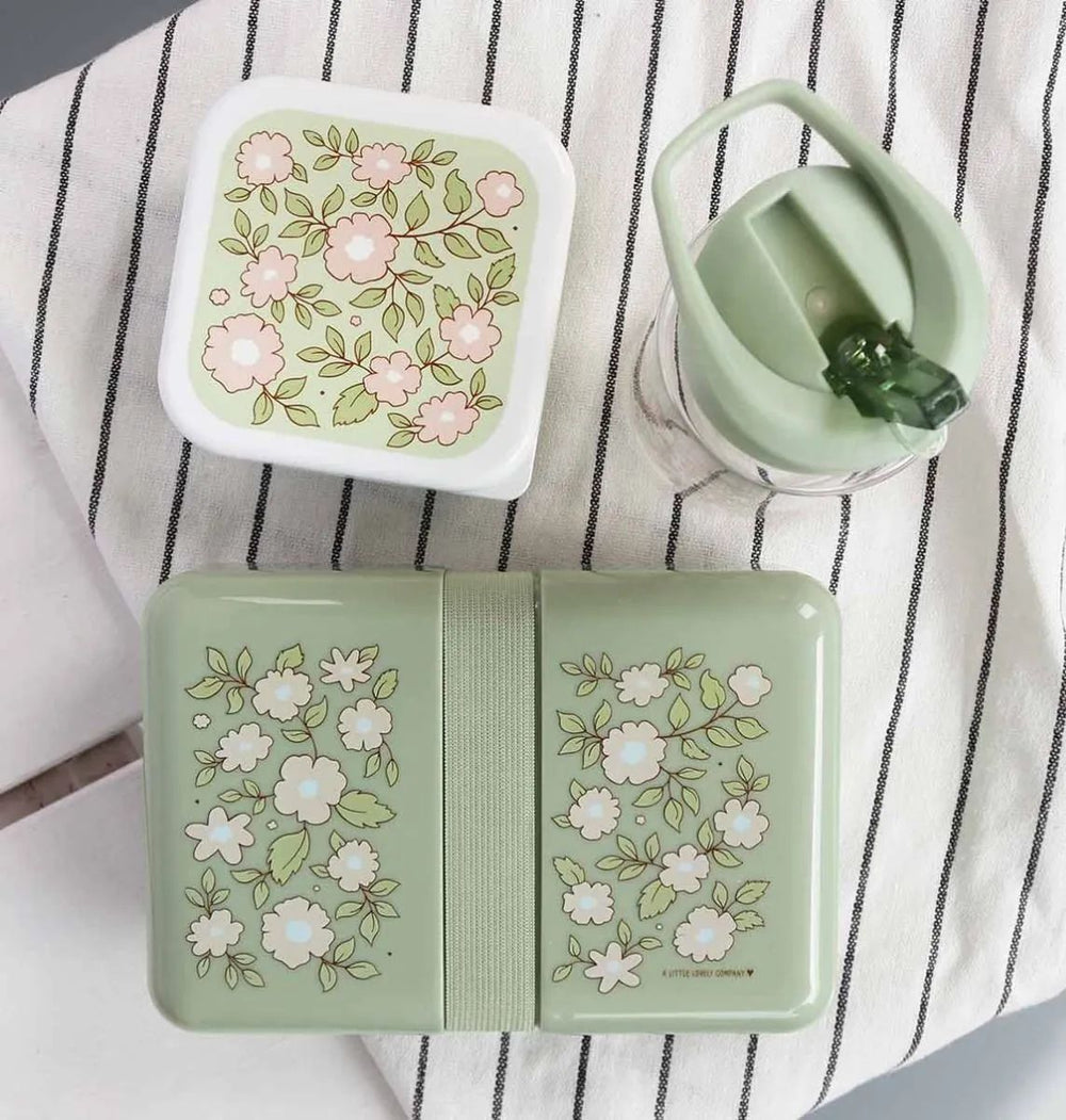 A Little Lovely Company Lunchbox - Groene Bloesems