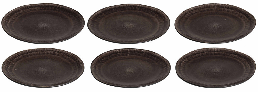 Assiettes de table Studio Tavola Dark Brown ø 27 cm - 6 pièces