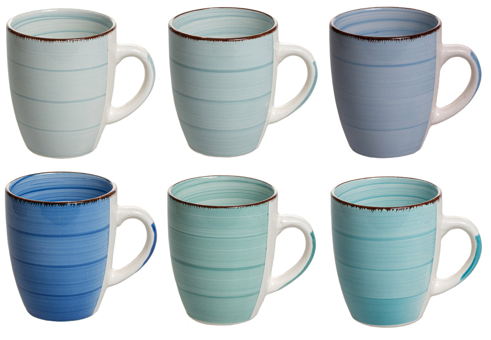 Studio Tavola Tasses Bleu Océan 350 ml - 6 pièces