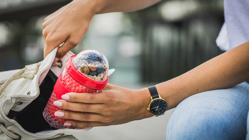 Sareva Muesli Cup - avec cuillère - Yogurt 2 Go - Rouge