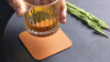 Jay Hill Onderzetters - Vegan leer - Zwart / Cognac - dubbelzijdig - 10 x 10 cm - 6 stuks