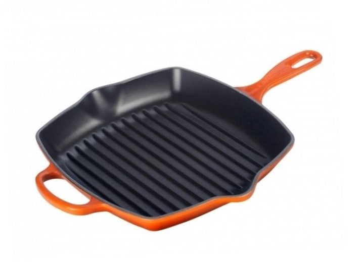 Le Creuset Grillpan Signature - Oranjerood - 26 x 26 cm - geëmailleerde anti-aanbaklaag