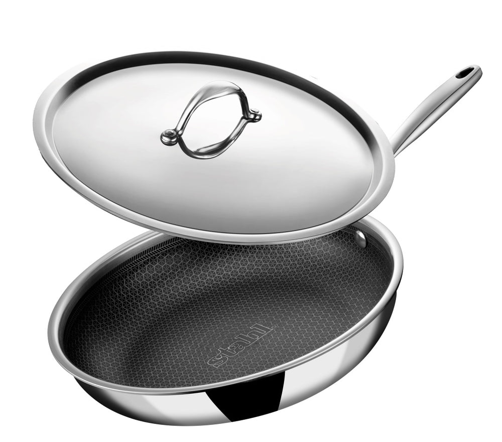 Poêle à Frire Hybride Stahl Cookware - 20 cm - Couvercle Inclus