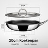 Stahl Cookware Hybrid Koekenpan - 20 cm - Inclusief Deksel