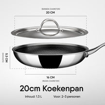 Stahl Cookware Koekenpan Hybrid 20 cm - Inclusief Deksel