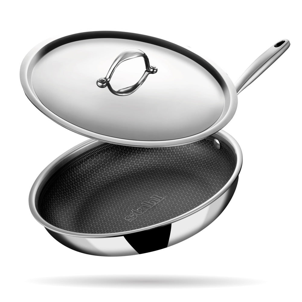 Stahl Cookware Hybrid Koekenpannenset - 24 + 28 cm - Inclusief Deksels