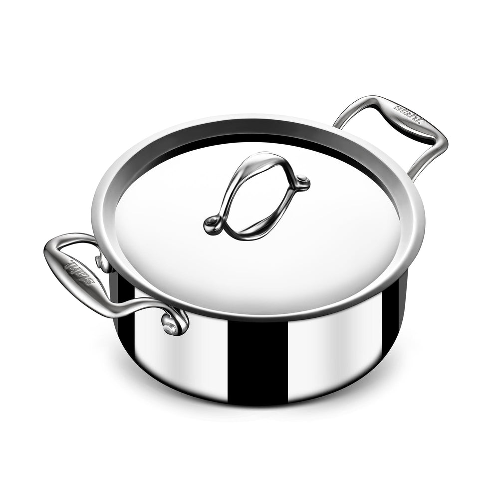 Stahl Cookware Triply Pannenset - 4 Delig - Kookpan 18, 20 en 24cm - Steelpan 16cm