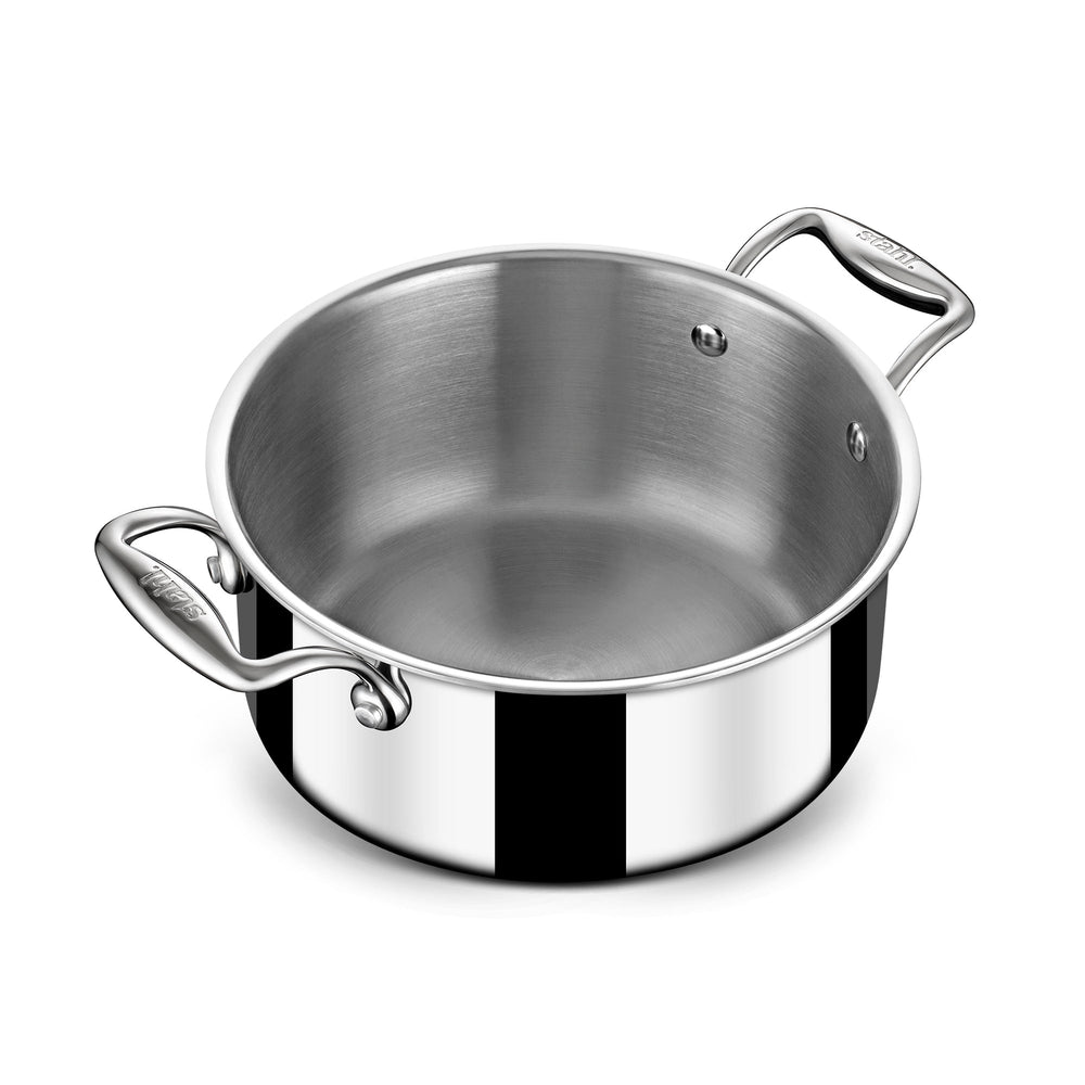 Stahl Cookware Triply Pan Set - 4 pièces - Casserole 18, 20 et 24 cm - Casserole 16 cm