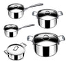 Stahl Cookware Triply Pannenset - 5 delig - Kookpan 18, 20 en 24 cm - Steelpan 18 en 16cm