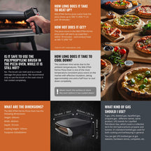 Witt Pizza Oven Etna Fermo - Op Gas voor buiten - Mat Zwart - voor ø 40 cm pizza's