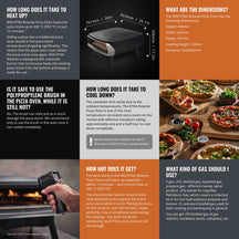 Witt Pizza Oven Etna Rotante - Op Gas voor buiten - Mat Zwart - voor ø 40 cm pizza's - Roterende pizzasteen