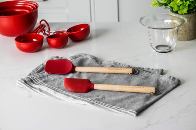 KitchenAid Set de Spatules Core Imperial Bois de Bouleau Rouge 2 pièces