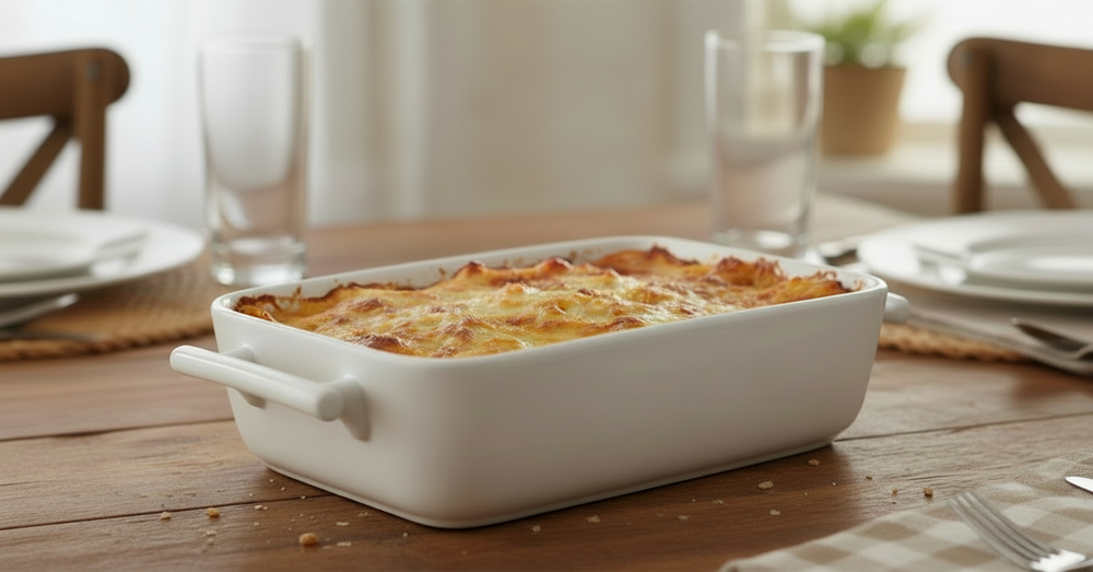 BonBistro Ovenschalen Yong Squito - 33 x 24 x 6 cm / 3.5 Liter - Wit - 2 stuks