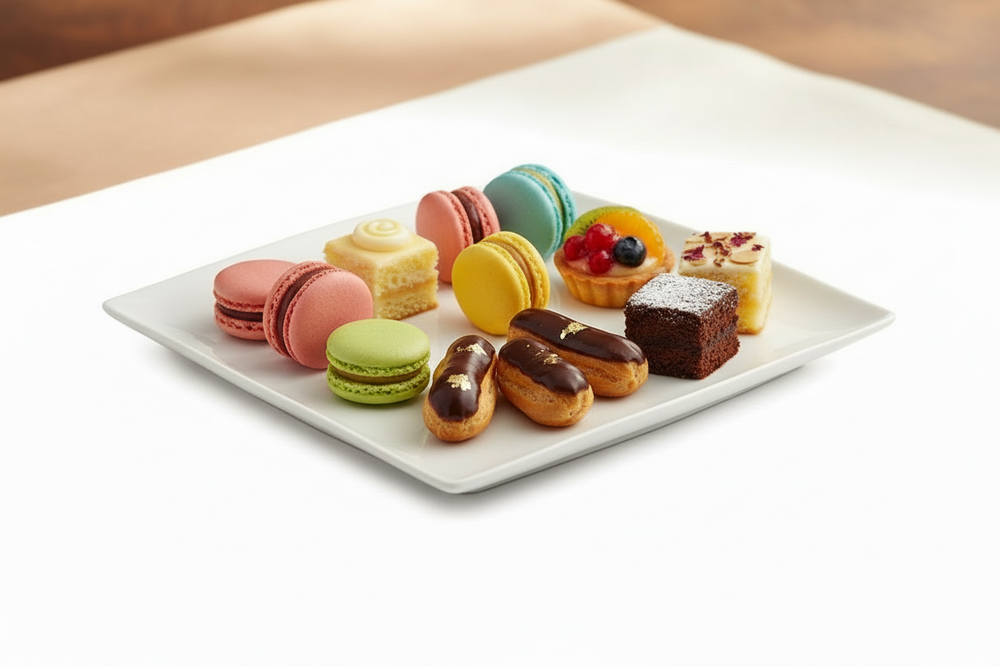 BonBistro Petitfour Bordjes Yong Squito 10 x 10 cm - Wit - 6 stuks