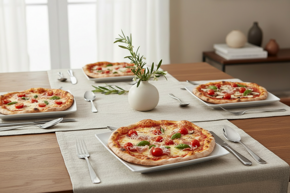 BonBistro Pizzabord / Onderbord Yong Squito 30 x 30 cm - Wit - 2 stuks